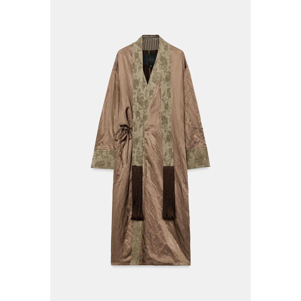 NWT Zara ZW Collection Jacquard Scarf Kimono L Sold Out Rare